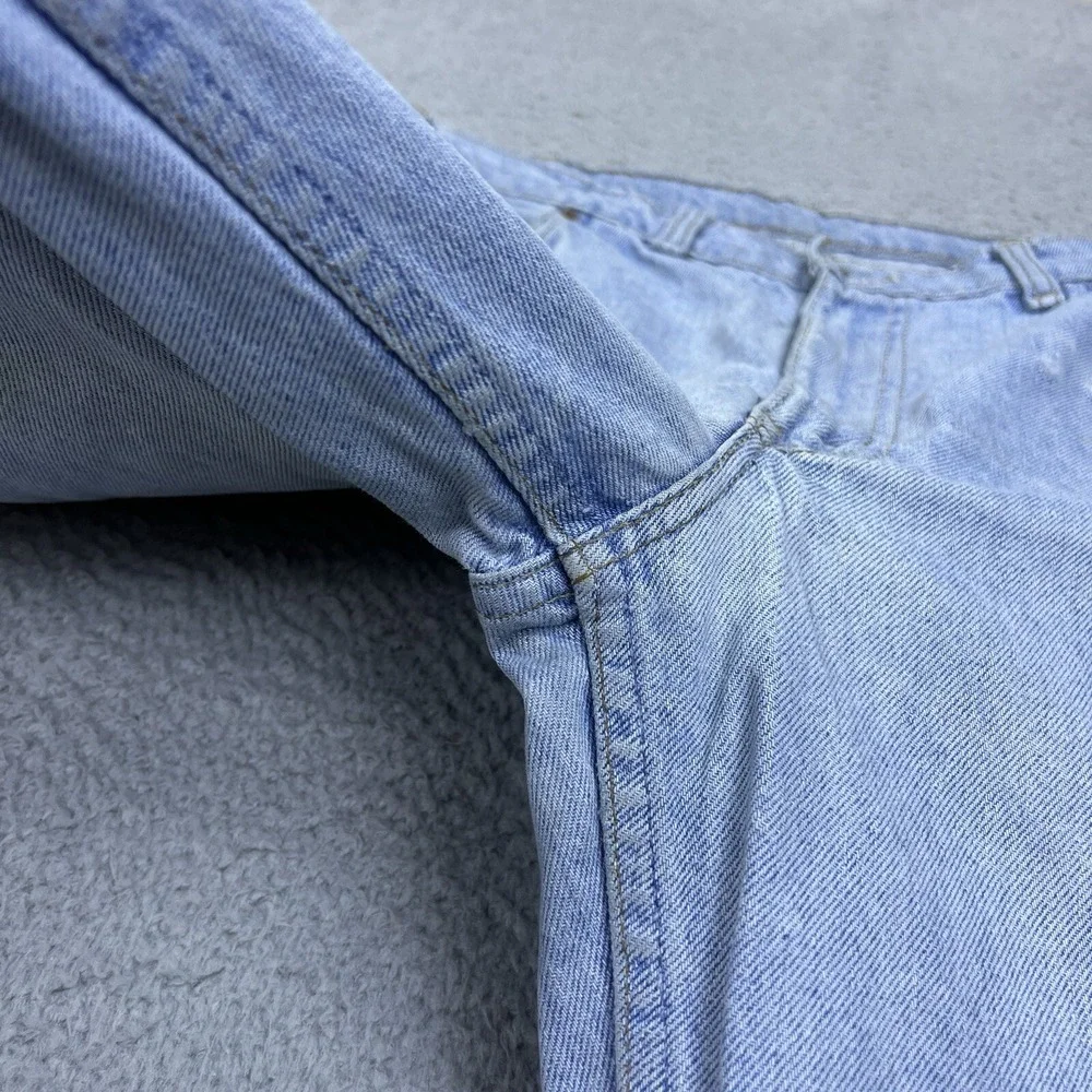 VTG Levi Strauss 619 Mens Light Blue Denim Jeans Straight Leg Orange‎ Tab 36x31